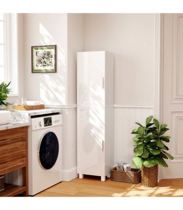 HOMCOM Tall Storage Cabinet with Adjustable Shelves and Double Doors