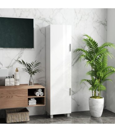 HOMCOM Tall Storage Cabinet with Adjustable Shelves and Double Doors