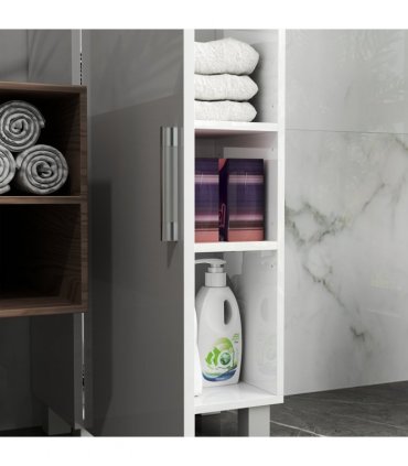 HOMCOM Tall Storage Cabinet with Adjustable Shelves and Double Doors