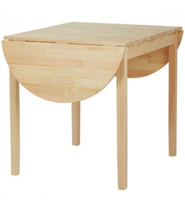 Expandable Pinewood Drop Leaf Dining Table for 4-6 People - Natural Finish