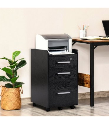 Compact Office Storage Cart with Wheels - Secure & Stylish Design