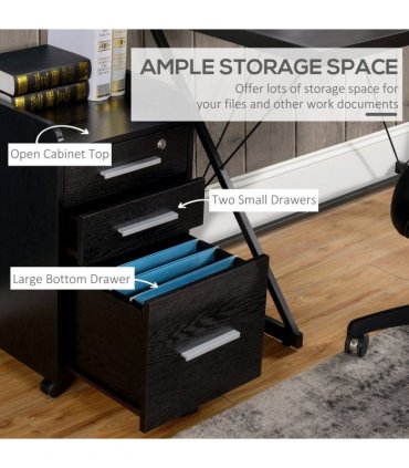 Compact Office Storage Cart with Wheels - Secure & Stylish Design