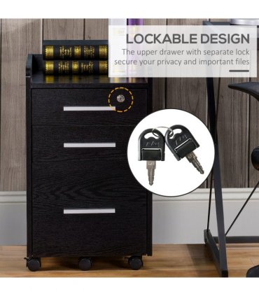 Compact Office Storage Cart with Wheels - Secure & Stylish Design