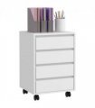 Versatile White Mobile Filing Cabinet with Lockable Wheels & Four Drawers