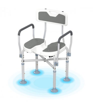 Comfortable Shower Stool with Padded Seat & Aluminium Frame - 136kg Capacity