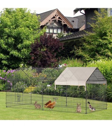 Outdoor Pet Shelter - Spacious Design and Weather Protection - Portable Cage