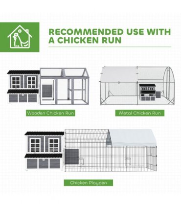 PawHut Wooden Chicken Coop w/ Nesting Box for 4-6 Chickens, 100 x 86 x 100cm