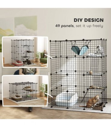 Customisable Cat Playhouse - Four-Tier Design for Up to Three Cats