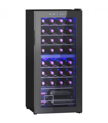 HOMCOM 86L Dual Zone Wine Cooler with Adjustable Temperature Control, Black