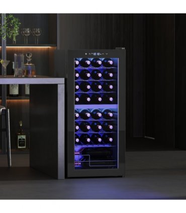 HOMCOM 86L Dual Zone Wine Cooler with Adjustable Temperature Control, Black