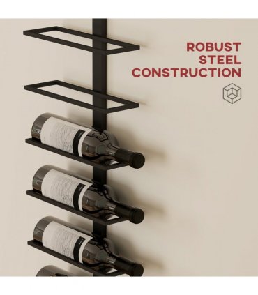 HOMCOM Wall Mount Wine Rack, Wall Wine Rack for 10 Wine Bottles, Black