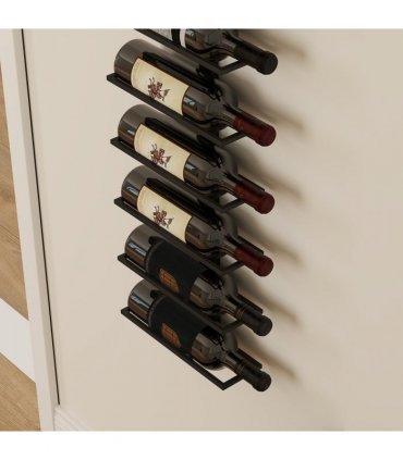 HOMCOM Wall Mount Wine Rack, Wall Wine Rack for 10 Wine Bottles, Black