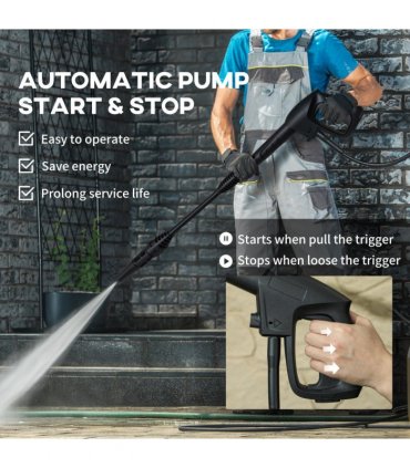 DURHAND Portable Power Washer 1800W, 150 Bar, 510 L/h for Garden, Yellow