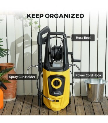 DURHAND Portable Power Washer 1800W, 150 Bar, 510 L/h for Garden, Yellow