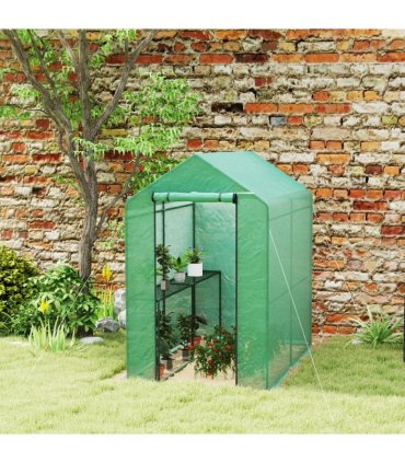 Outsunny Walk in Greenhouse w/Shelves Steeple Grow House 120 x 186 x 190 cm