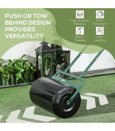 Outsunny Combination Push w/ 38L Sand or Water Garden Dark Green