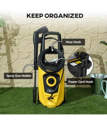 DURHAND High-Performance Power Washer 1800W, 150 Bar, 510 L/h, Yellow
