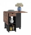 Expandable Dining Table with Storage - Rustic Brown - Seats 4 Conveniently