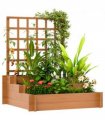 Climbing Plant Trellis with Planters - Durable Fir Wood Garden Feature