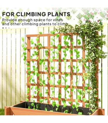 Climbing Plant Trellis with Planters - Durable Fir Wood Garden Feature