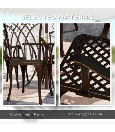 Outsunny 5 PCs Garden Dining Set, Garden Furniture Set, Bronze Tone