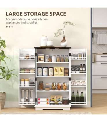 Stylish Farmhouse Cabinet with Adjustable Shelves - Sturdy Storage Solution