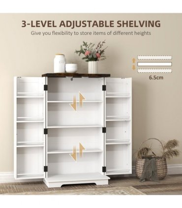 Stylish Farmhouse Cabinet with Adjustable Shelves - Sturdy Storage Solution
