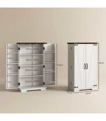 Stylish Farmhouse Cabinet with Adjustable Shelves - Sturdy Storage Solution