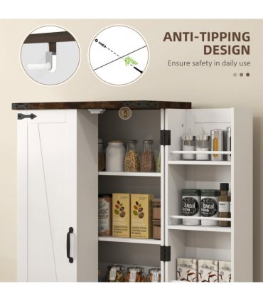 Stylish Farmhouse Cabinet with Adjustable Shelves - Sturdy Storage Solution