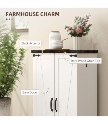 Stylish Farmhouse Cabinet with Adjustable Shelves - Sturdy Storage Solution