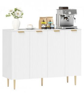HOMCOM Sideboard Buffet Cabinet with Adjustable Shelves, White