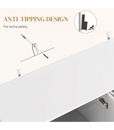 HOMCOM Sideboard Buffet Cabinet with Adjustable Shelves, White