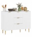 Stylish White Storage Cabinet with Adjustable Shelf & TV Stand Functionality
