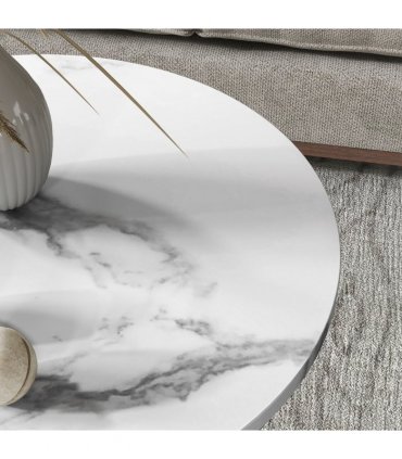 Elegant Marble-Effect Tables Set with Gold Tone Legs for Home & Office