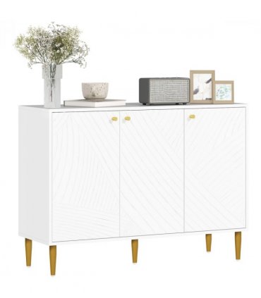 Elegant White Sideboard with Adjustable Shelves & Multi-Use Storage Cabinet