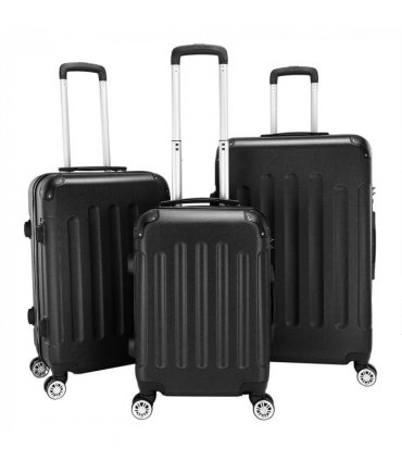 3 Pcs Suitcase Lightweight ABS Carry-on Hand Luggage 4 Spinner Wheels Trolley Case