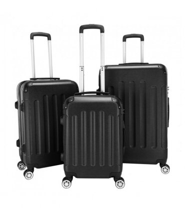 3 Pcs Suitcase Lightweight ABS Carry-on Hand Luggage 4 Spinner Wheels Trolley Case
