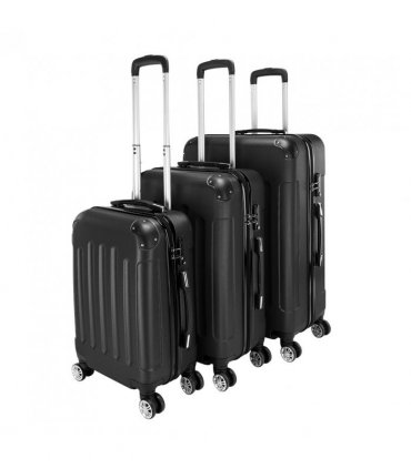 3 Pcs Suitcase Lightweight ABS Carry-on Hand Luggage 4 Spinner Wheels Trolley Case