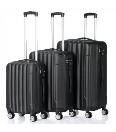 3 Pcs Suitcase Lightweight ABS Carry-on Hand Luggage 4 Spinner Wheels Trolley Case