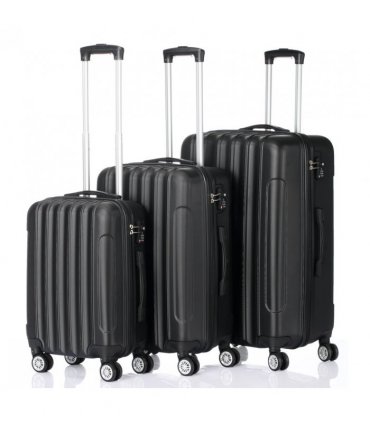 3 Pcs Suitcase Lightweight ABS Carry-on Hand Luggage 4 Spinner Wheels Trolley Case