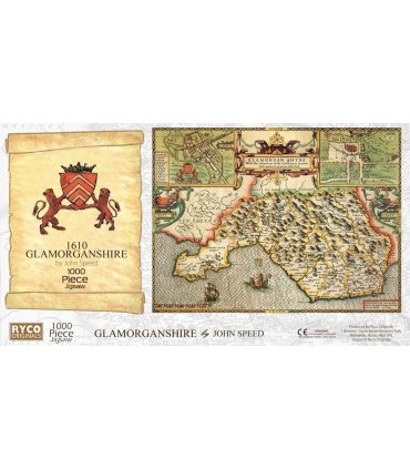 Glamorgan Historical Map 1000 Piece Jigsaw Puzzle (1610)