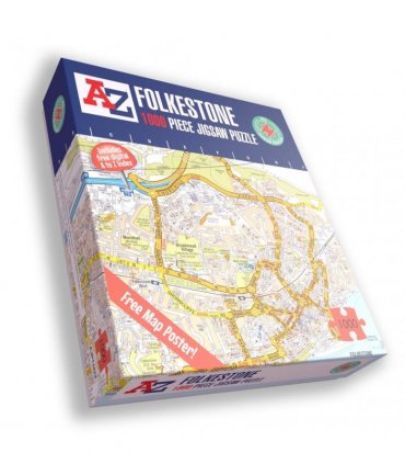 A to Z Map of  Folkestone 1000 Piece Jigsaw