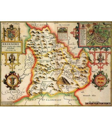 Breconshire Historical Map 1000 Piece Jigsaw Puzzle (1610)