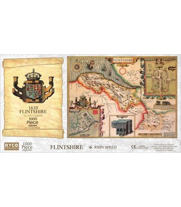 Flintshire Historical Map 1000 Piece Jigsaw Puzzle (1610)