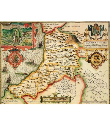 Cardiganshire Historical Map 1000 Piece Jigsaw Puzzle (1610)