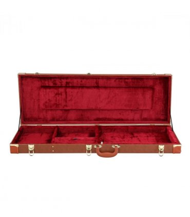【Replace 82303602】 Electric Guitar Square PU Hard Case Fits ST TL Burning fire 170 Style Electric Guitar Brown
