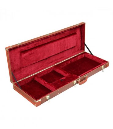 【Replace 82303602】 Electric Guitar Square PU Hard Case Fits ST TL Burning fire 170 Style Electric Guitar Brown