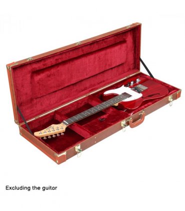 【Replace 82303602】 Electric Guitar Square PU Hard Case Fits ST TL Burning fire 170 Style Electric Guitar Brown