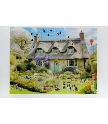 Dogs In A Spring Cottage Garden 1000 Piece Jigsaw