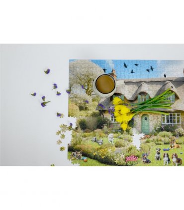 Dogs In A Spring Cottage Garden 1000 Piece Jigsaw